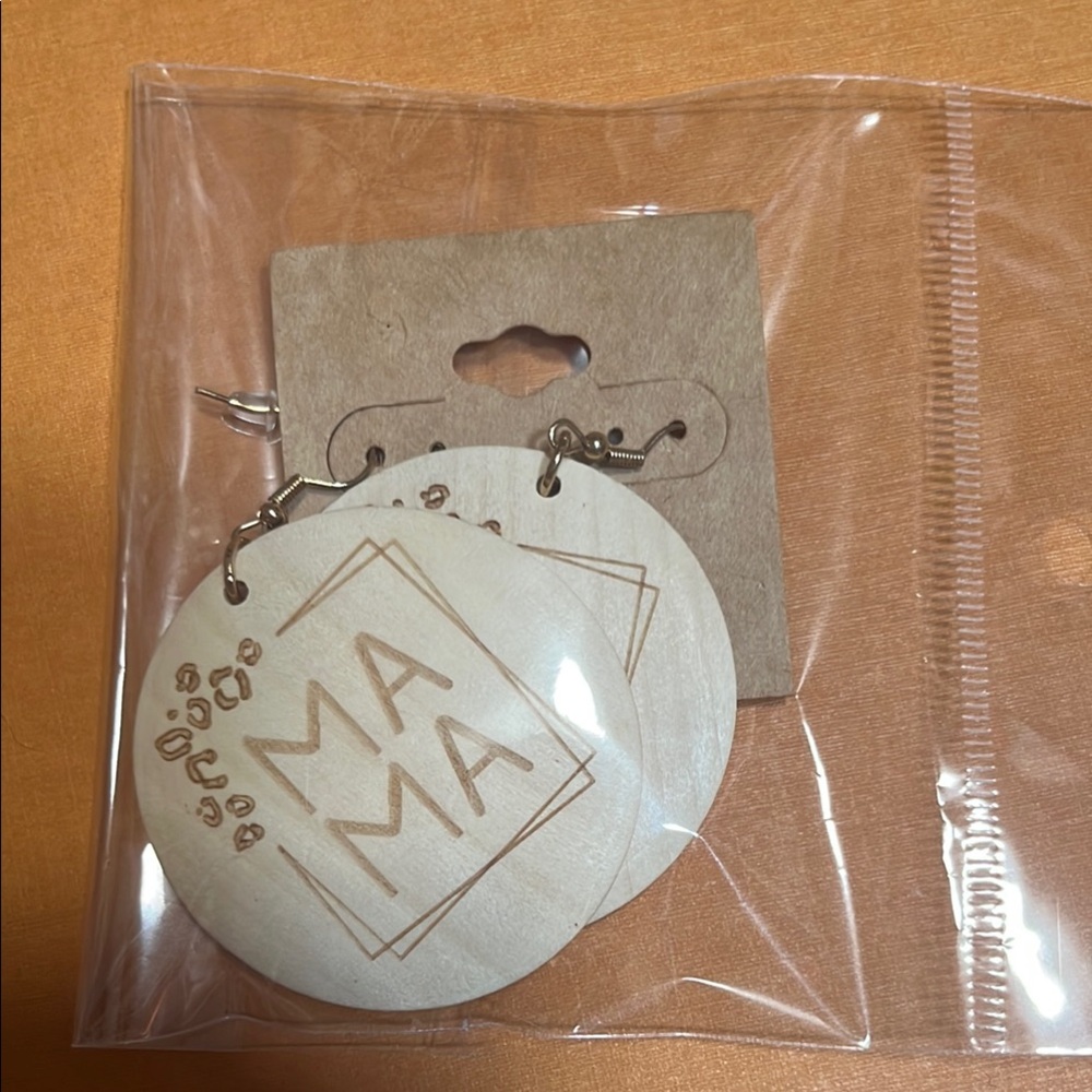Mama Wooden Earrings